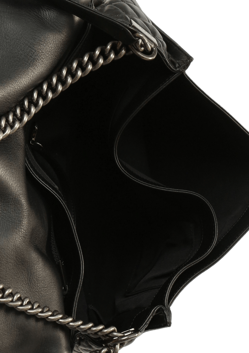 CALFSKIN ENCHAINED LARGE BOY FLAP BLACK