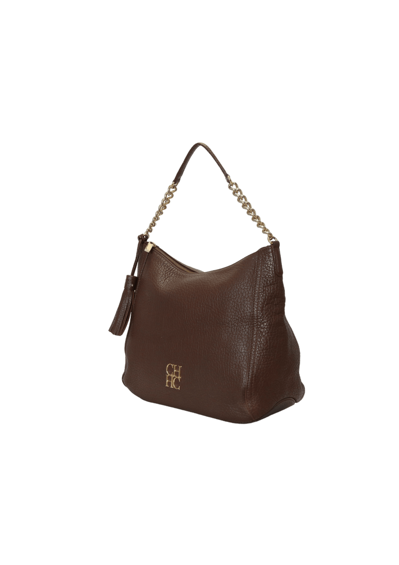 CHAIN TASSEL LEATHER BAG