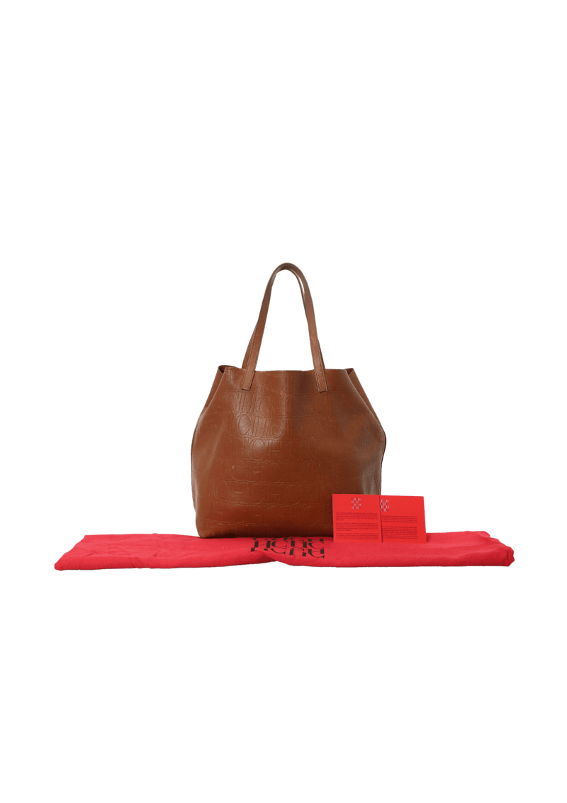 LEATHER EMBOSSED LOGO BAG