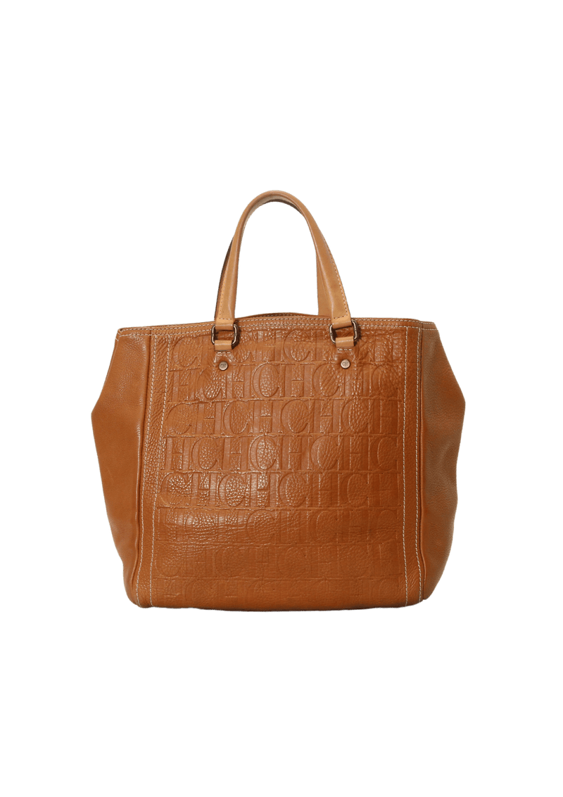 LOGO EMBOSSED LEATHER BAG