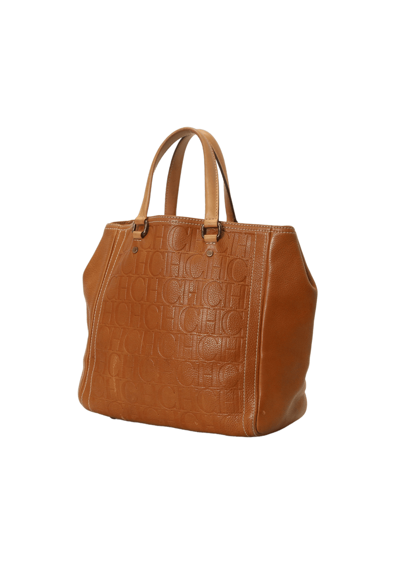 LOGO EMBOSSED LEATHER BAG