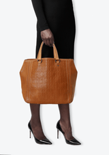 LOGO EMBOSSED LEATHER BAG