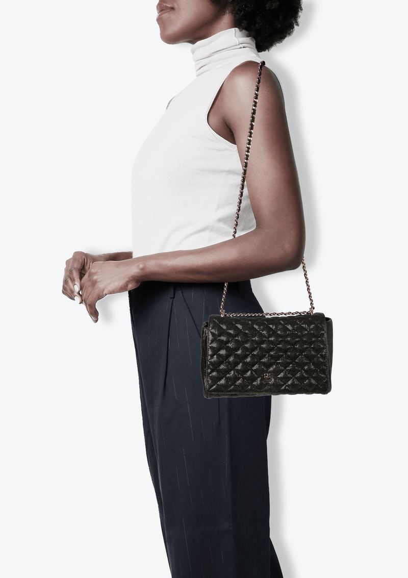 MATELASSE EMBOSSED FLAP BAG