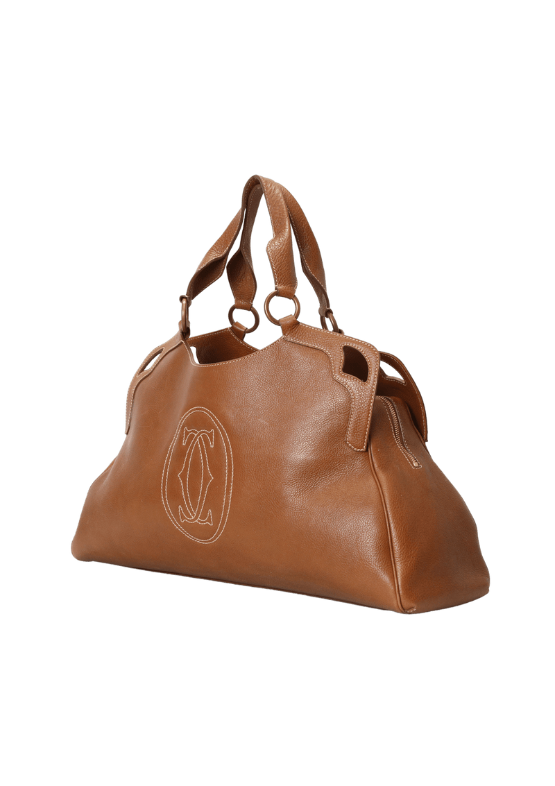 Bolsa Cartier Marcello Leather Tote Marrom Original Gringa