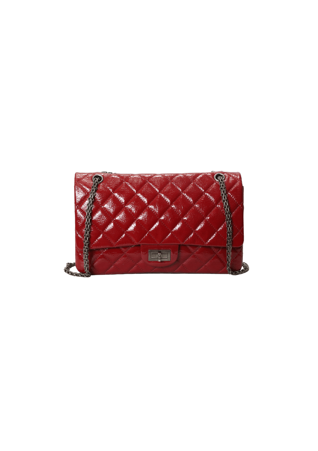 Chanel 12144738 Reissue 2.55 Patent Leather Red Puzzle Medium 28cm Gold  Hardware - The Attic Place