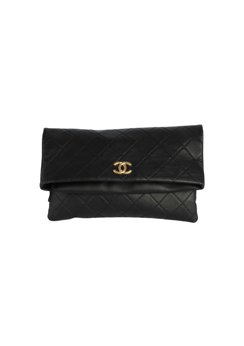 CC FOLDOVER QUILTED CLUTCH