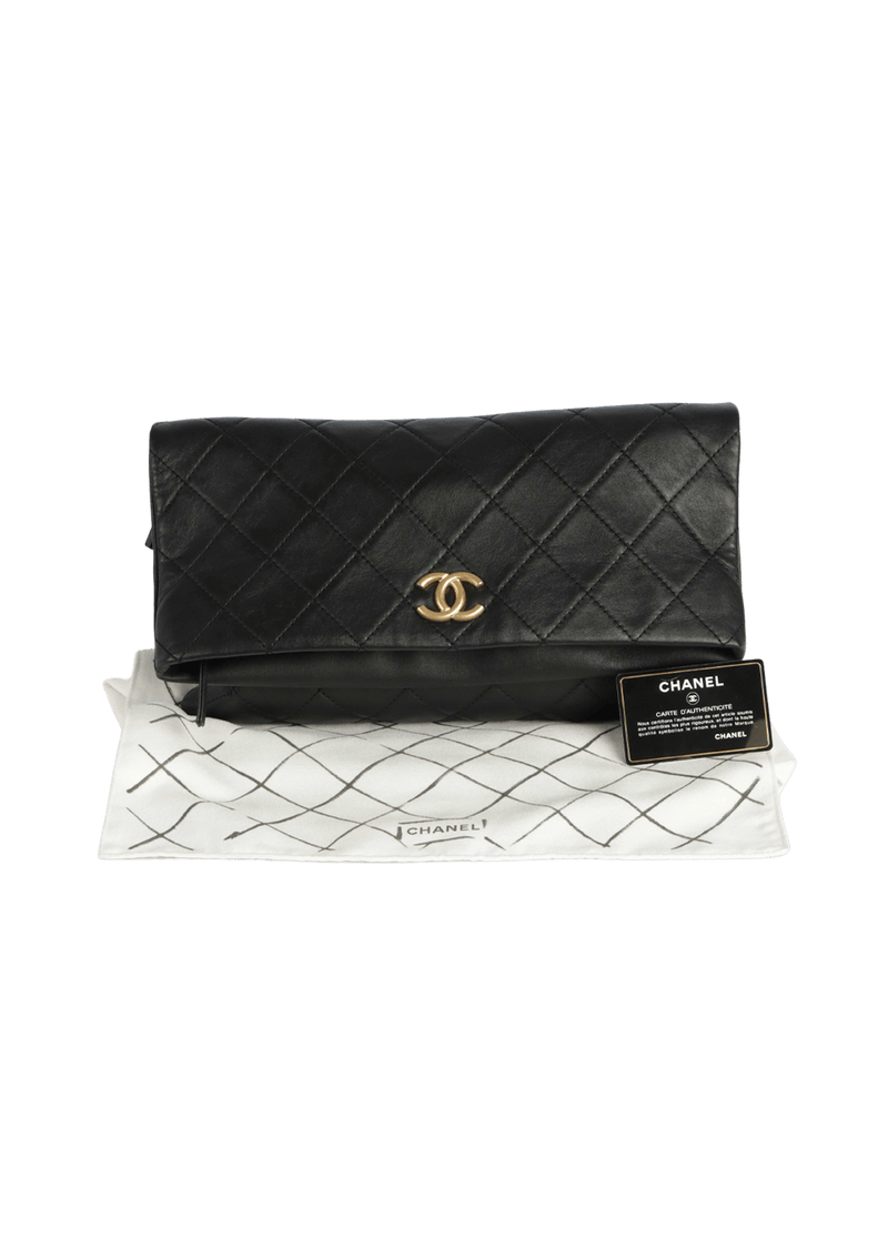 CC FOLDOVER QUILTED CLUTCH