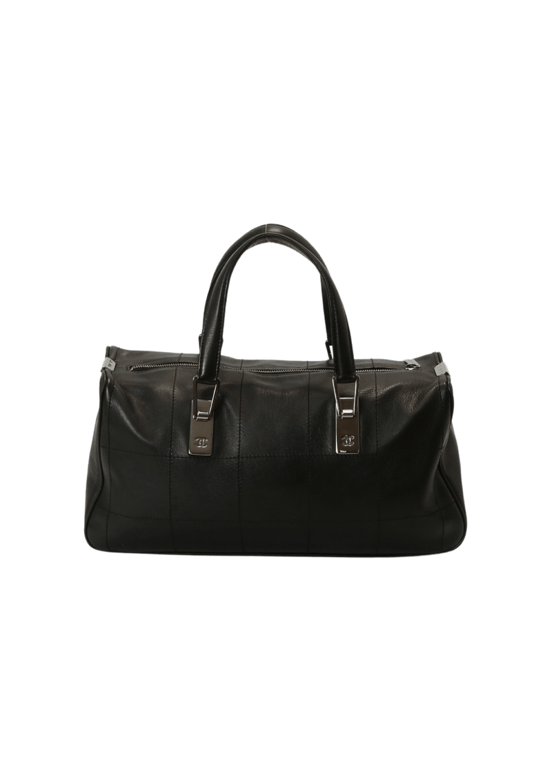 Bolsa Chanel CC Square Stitch Boston Bag Preta Original – Gringa