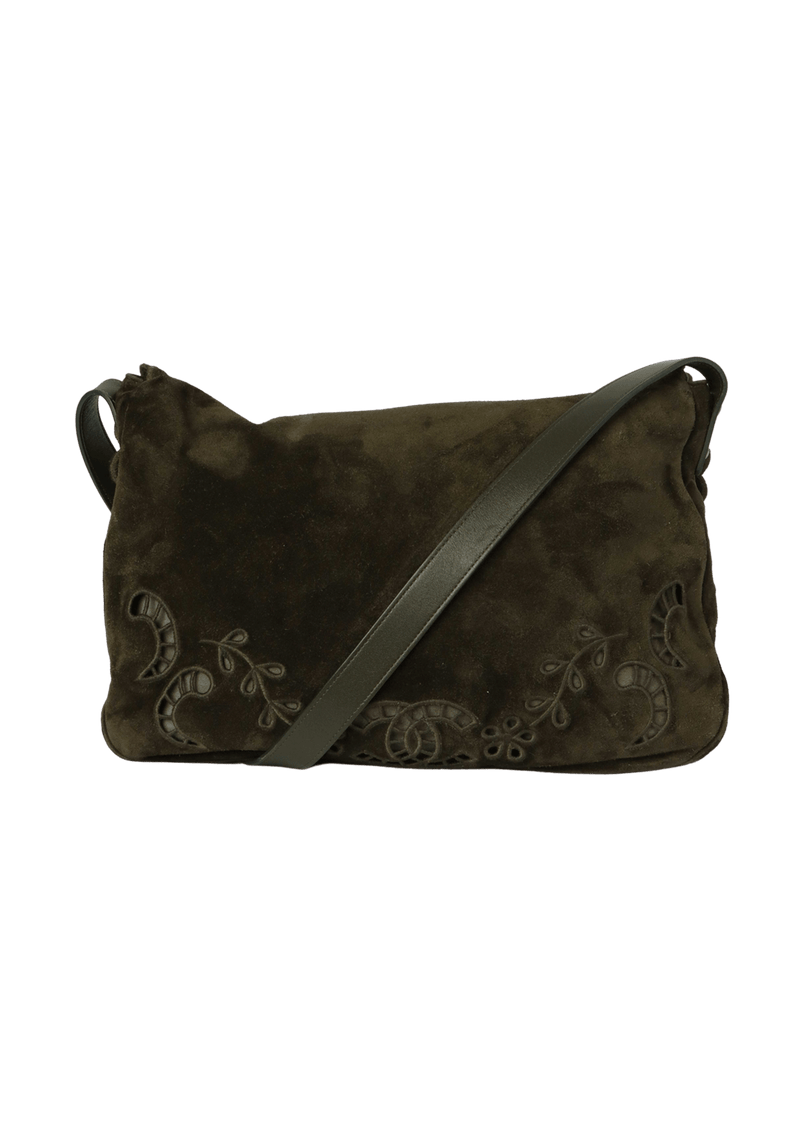 CC SUEDE EMBROIDERED MESSENGER