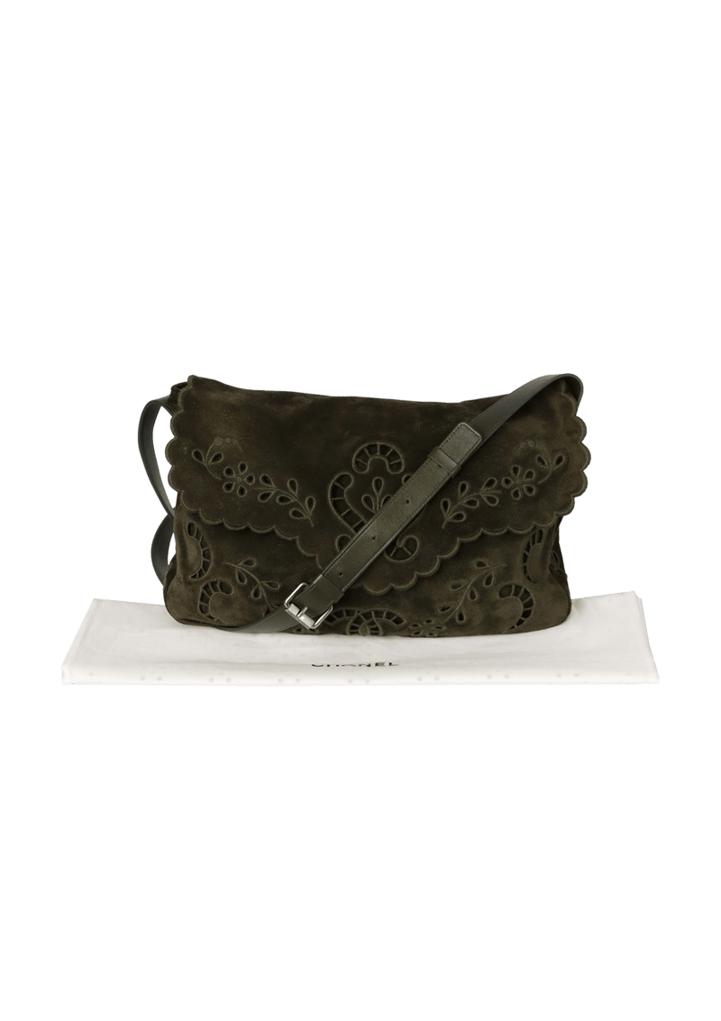 CC SUEDE EMBROIDERED MESSENGER