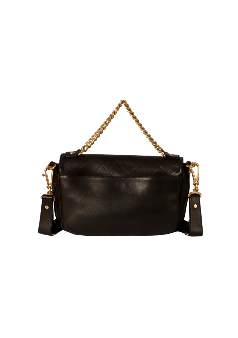 CALFSKIN STITCHED SMALL PARIS IN ROME MESSENGER