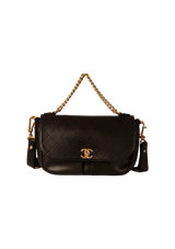 CALFSKIN STITCHED SMALL PARIS IN ROME MESSENGER