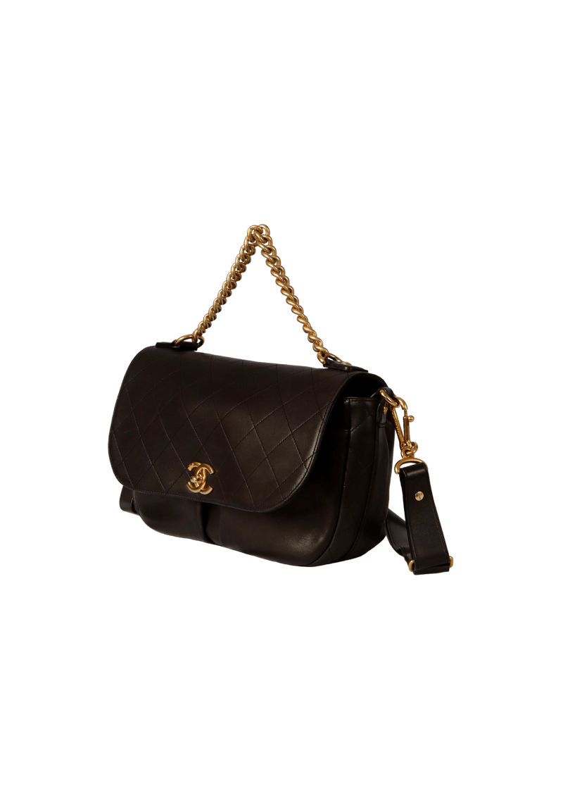 CALFSKIN STITCHED SMALL PARIS IN ROME MESSENGER