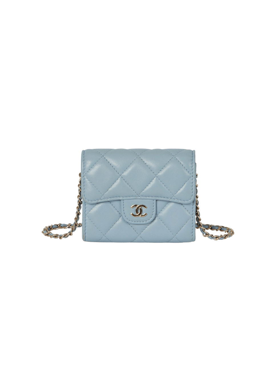Bolsa Chanel Cassic Mini Clutch With Chain Azul Original – Gringa Bolsa Chanel Cassic Mini Clutch With Chain Azul Original – Gringa