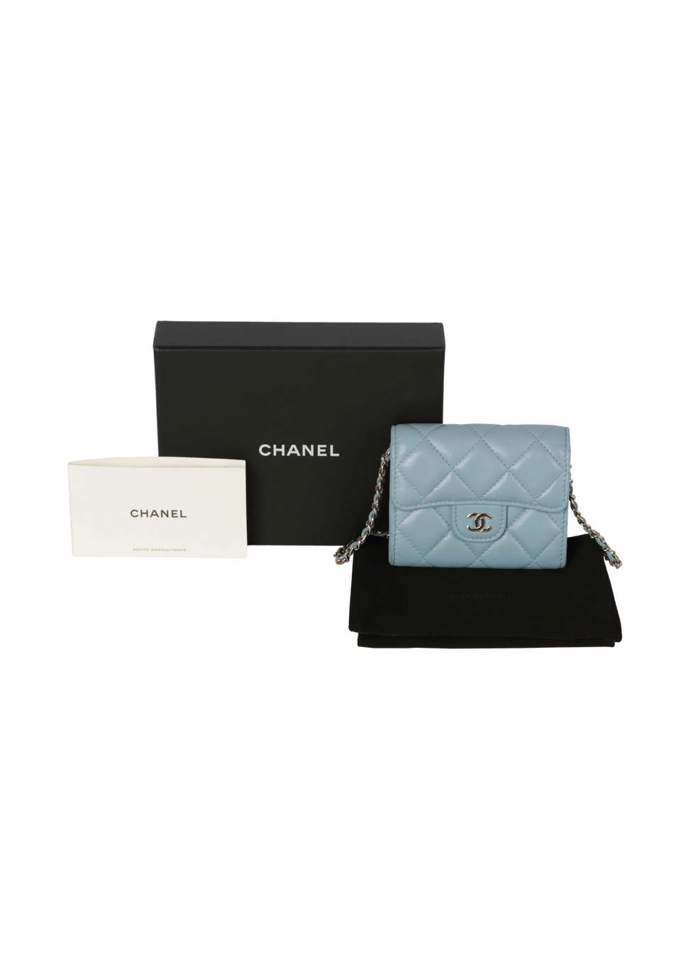 Bolsa Chanel Cassic Mini Clutch With Chain Azul Original – Gringa Bolsa Chanel Cassic Mini Clutch With Chain Azul Original – Gringa