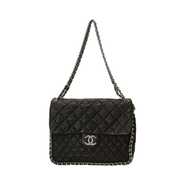 Bolsa Chanel Chain Around Maxi Flap Bag Preta Original Gringa