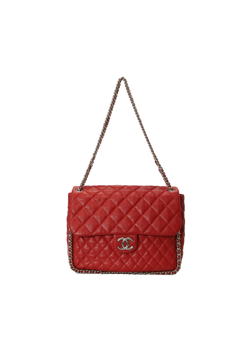 Bolsa Chanel Chain Around Maxi Flap Bag Vermelho Original – Gringa