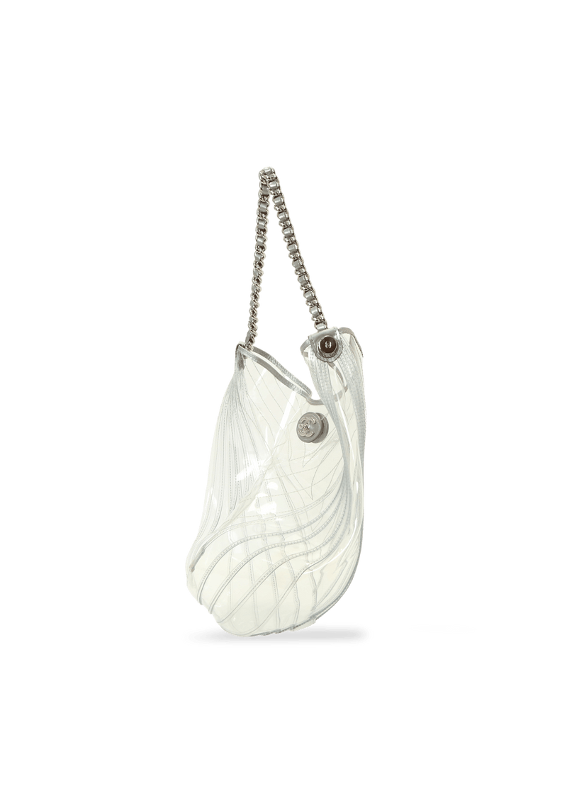 Chanel 2018 Droplet Hobo Clear PVC Shoulder Bag