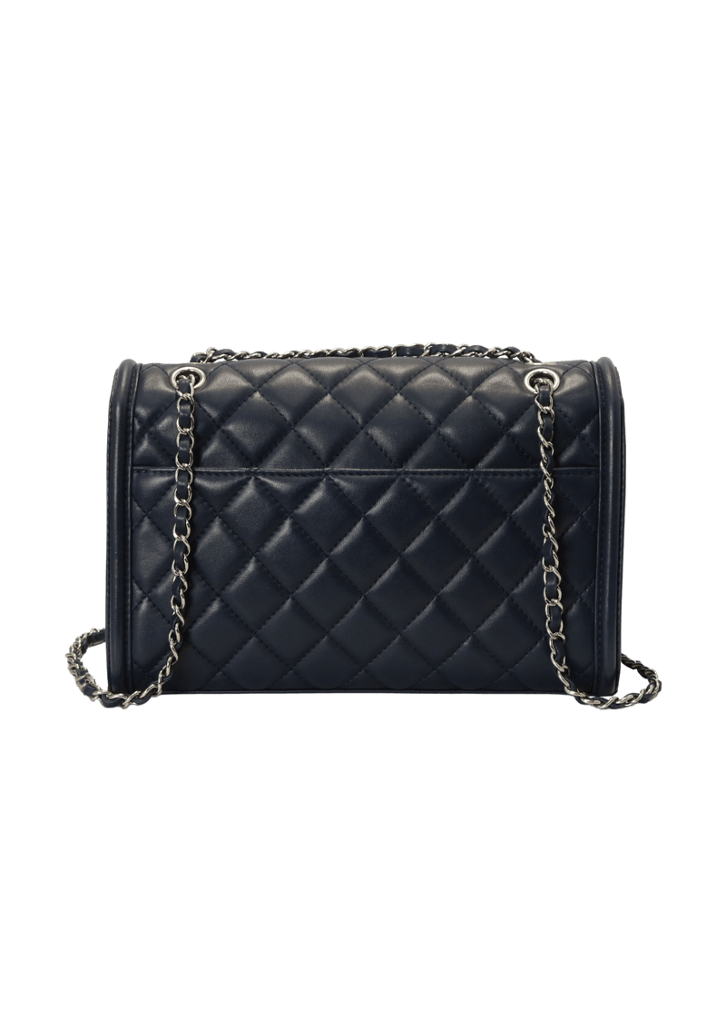 GEOMETRIC LAMBSKIN QUILTED FLAP BAG