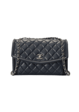 GEOMETRIC LAMBSKIN QUILTED FLAP BAG