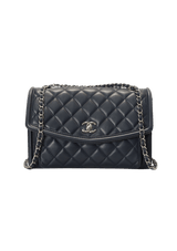 GEOMETRIC LAMBSKIN QUILTED FLAP BAG