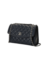 GEOMETRIC LAMBSKIN QUILTED FLAP BAG