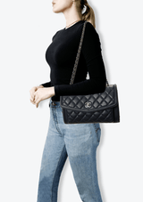 GEOMETRIC LAMBSKIN QUILTED FLAP BAG