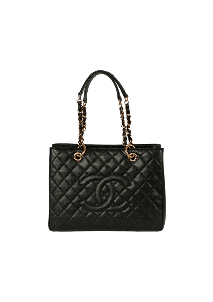 Bolsa Chanel Grand Shopping Tote GST Caviar Preta Original - ZUZ7