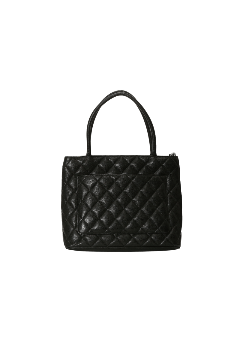 MEDALLION QUILTED CAVIAR TOTE