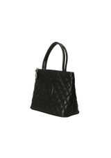 MEDALLION QUILTED CAVIAR TOTE