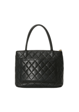 MEDALLION QUILTED CAVIAR TOTE