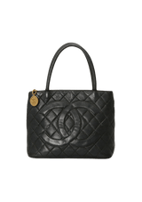 MEDALLION QUILTED CAVIAR TOTE