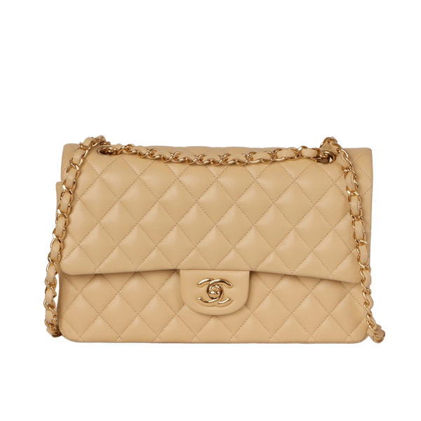 Chanel beige lambskin flap Clearance