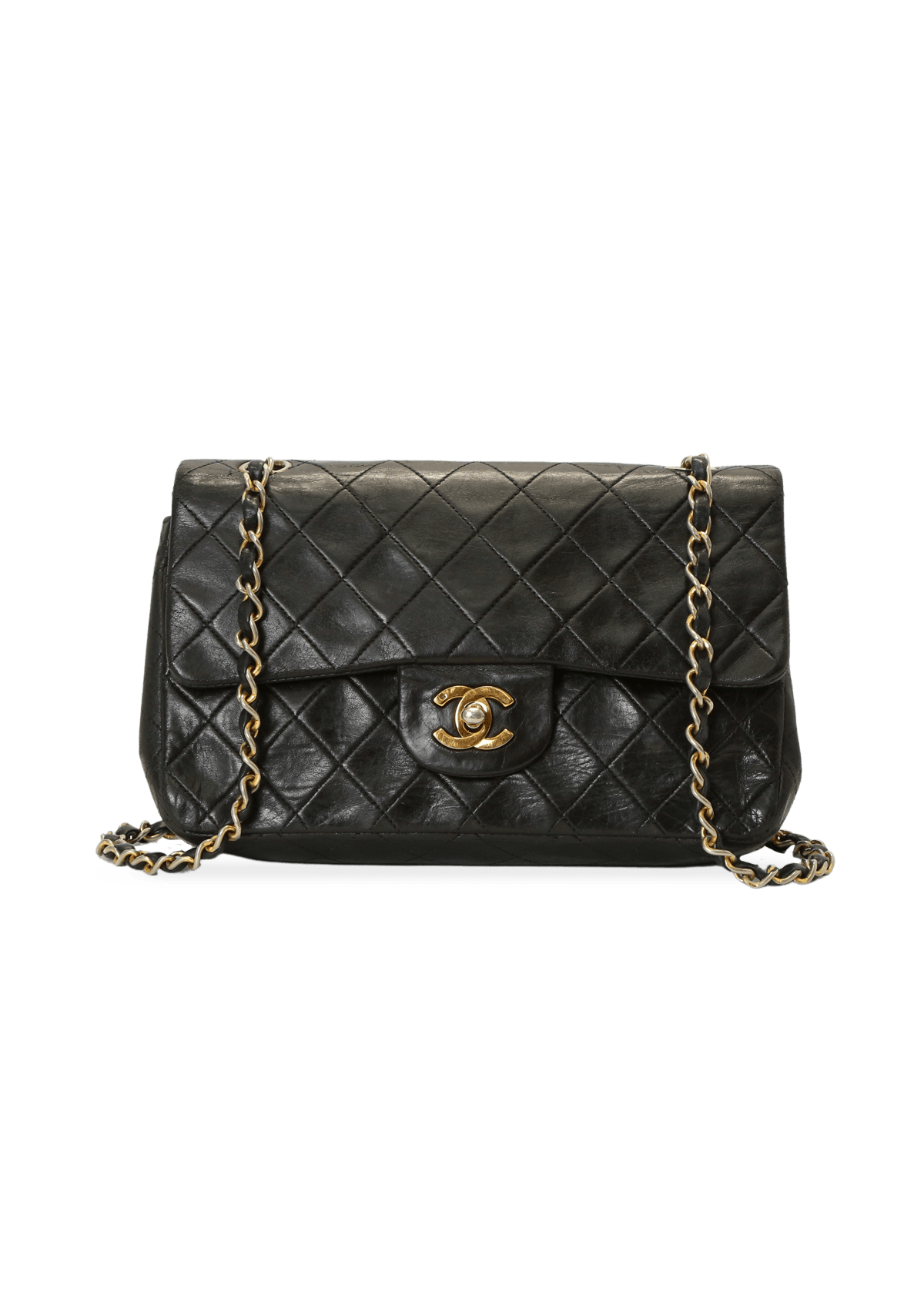 Bolsa Chanel Vintage Medium Double Flap Preta Original – Gringa