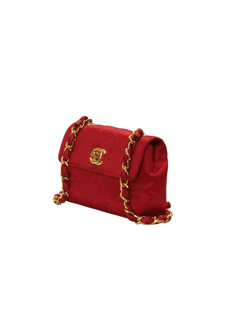 MINI SATIN FLAP BAG