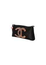 SATIN CC PEARL EVENING BAG