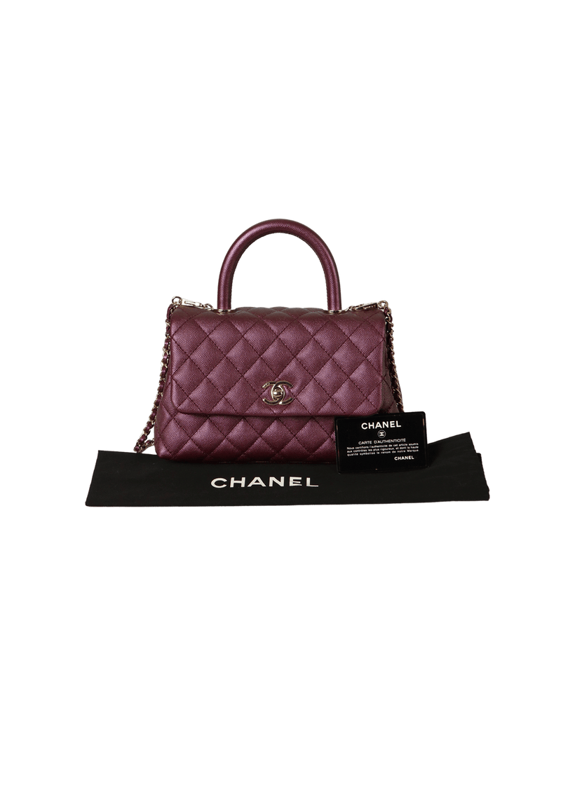 Bolsa Chanel Small Coco Handle Bag Roxa Original Gringa