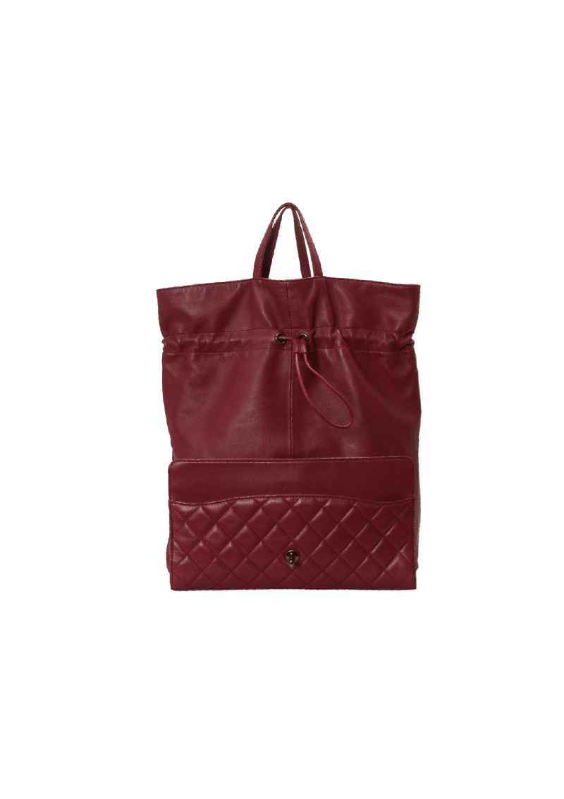 SUPERMAKET DRAWSTRING SHOPPING FLAP BAG