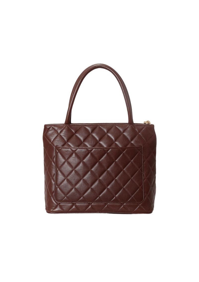 VINTAGE MEDALLION QUILTED LAMBSKIN TOTE