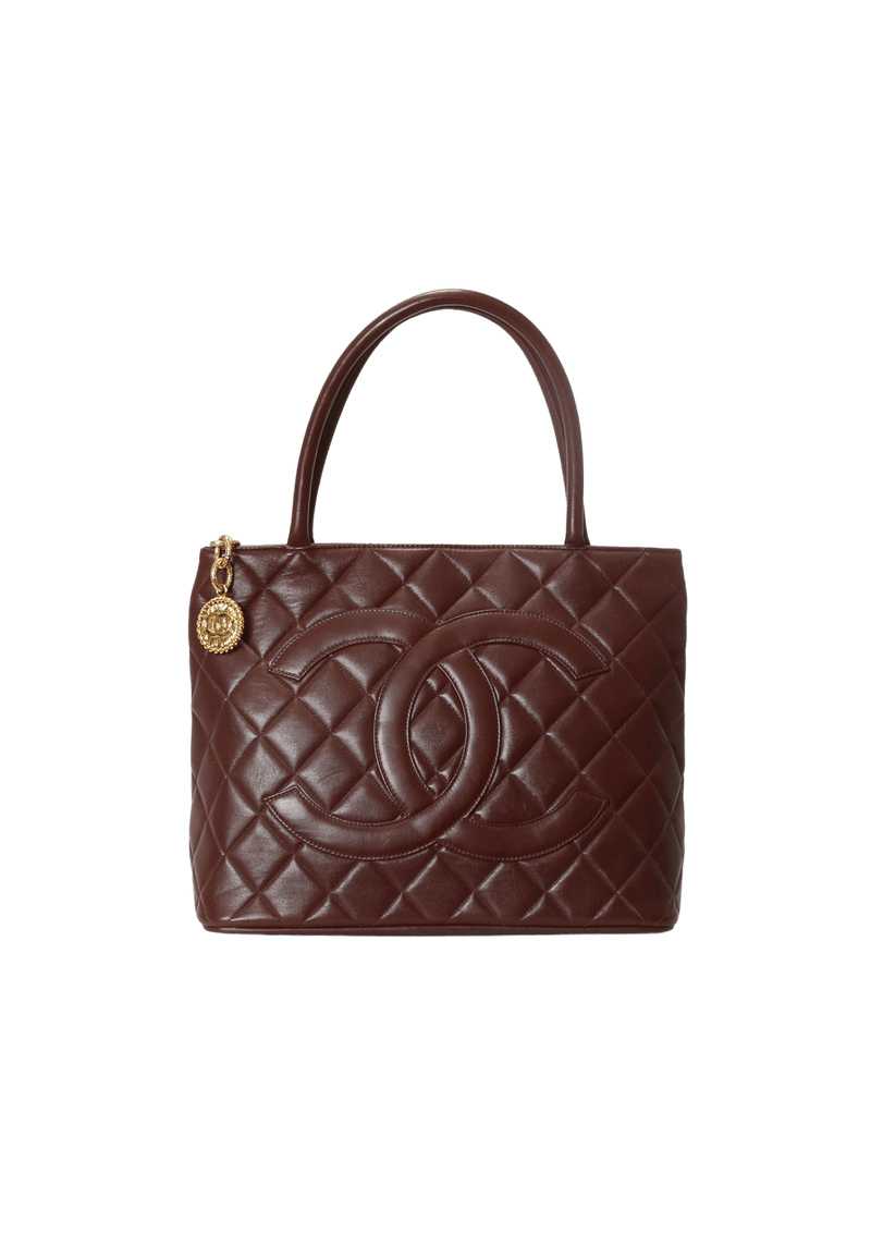 VINTAGE MEDALLION QUILTED LAMBSKIN TOTE