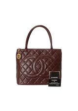 VINTAGE MEDALLION QUILTED LAMBSKIN TOTE