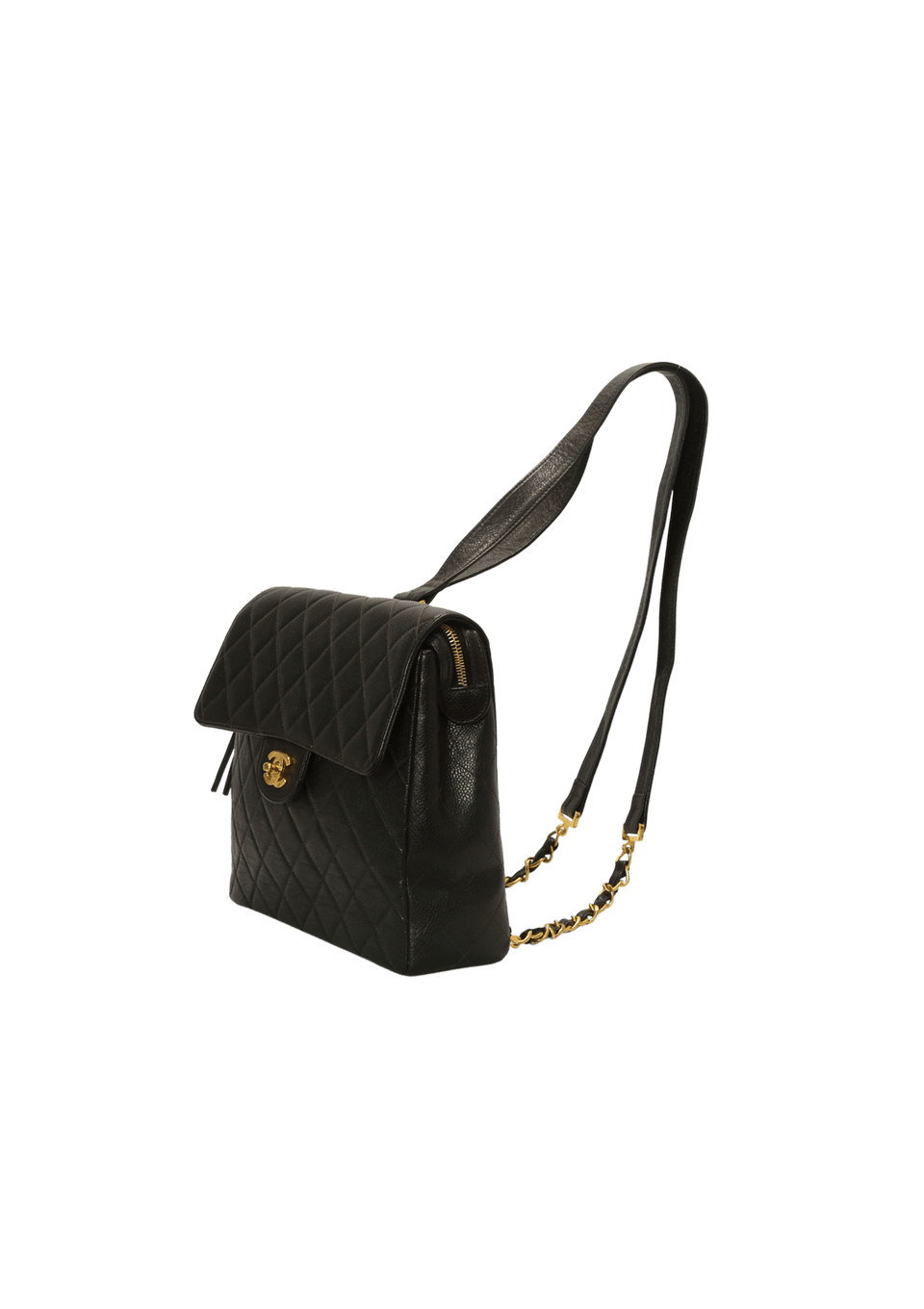 VINTAGE SQUARE FLAP CHAIN CAVIAR BACKPACK