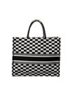 CHECKERED BOOK TOTE