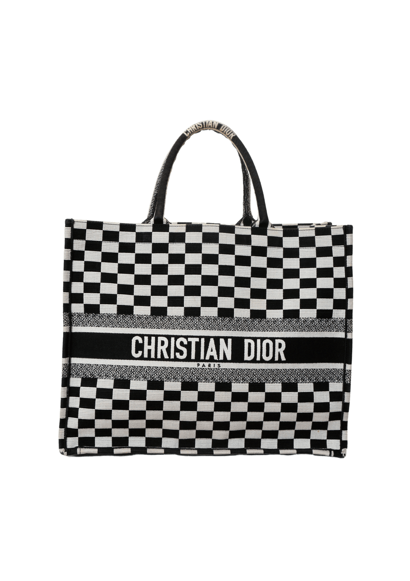 CHECKERED BOOK TOTE