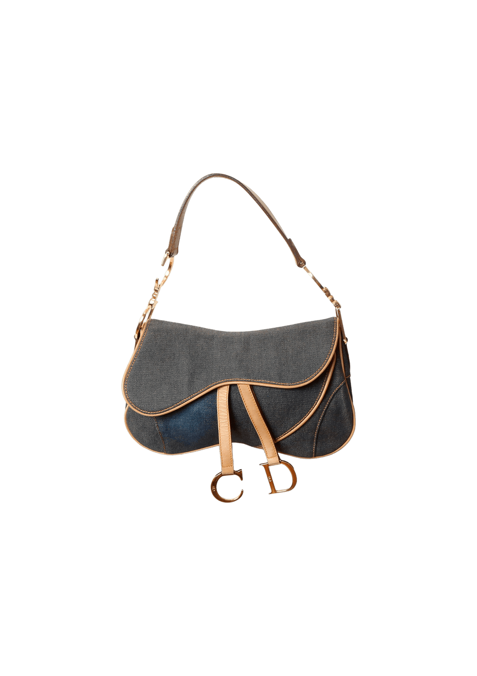 Bolsa Christian Dior Denim Double Saddle Bag Azul Original – Gringa
