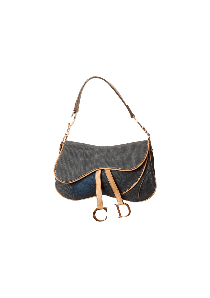 DENIM DOUBLE SADDLE BAG