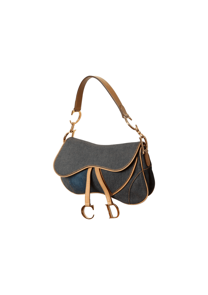 DENIM DOUBLE SADDLE BAG