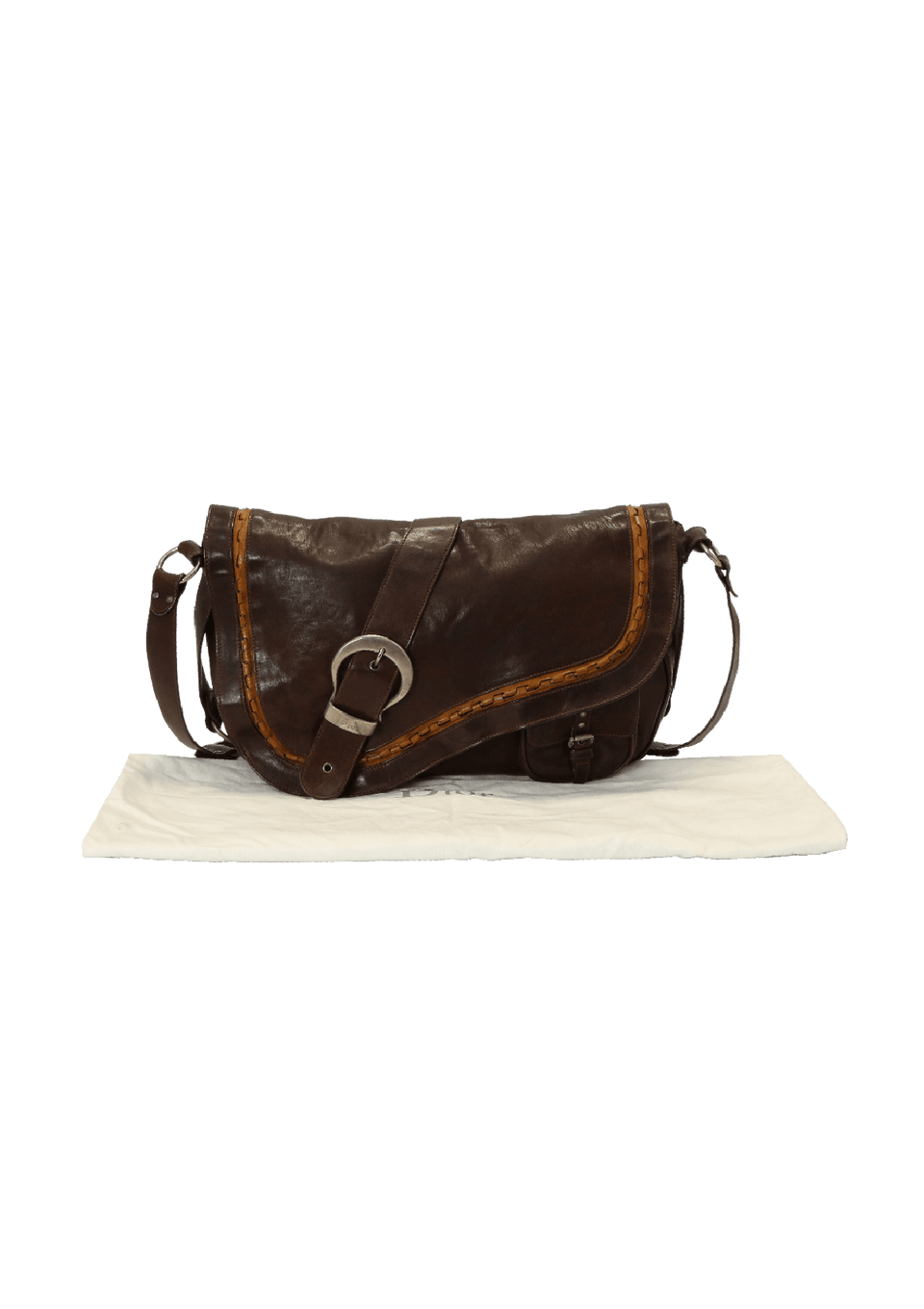 Bolsa Christian Dior Gaucho Double Saddle Bag Marrom Original – Gringa
