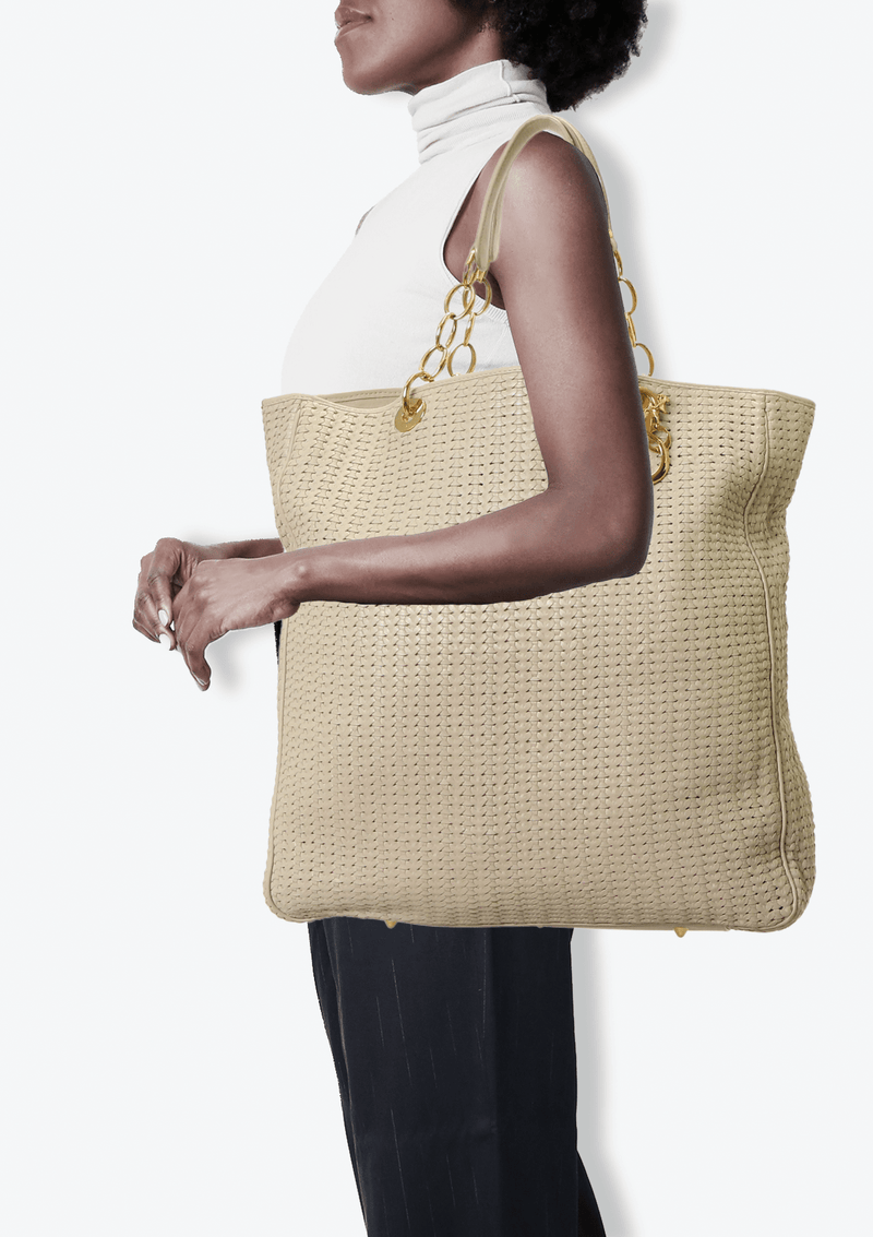 Large woven tote bag sales