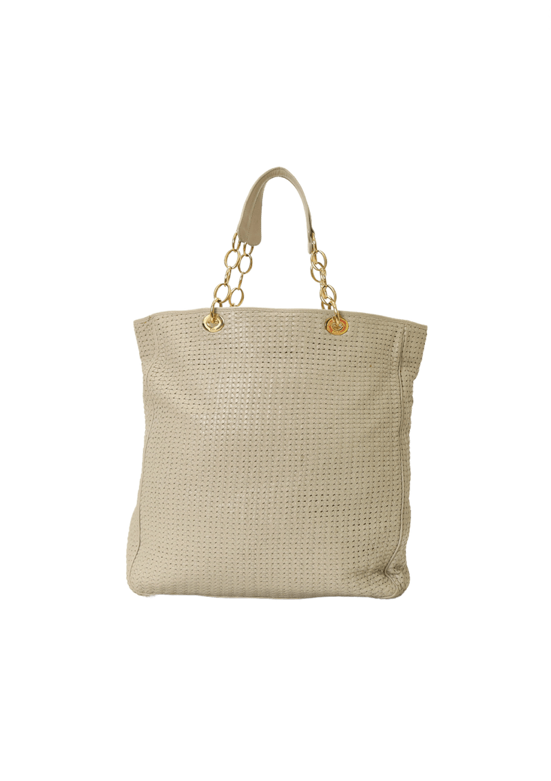Bolsa Christian Dior Large Woven Tote Bege Original Gringa